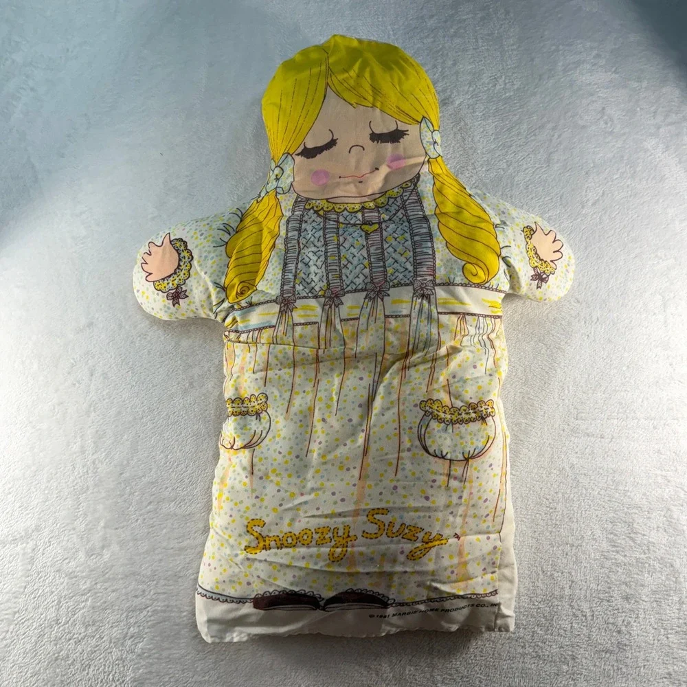 Rare Vintage 1981 Snoozy Suzy Marbie Home Products Pillow Cover Pillowcase
